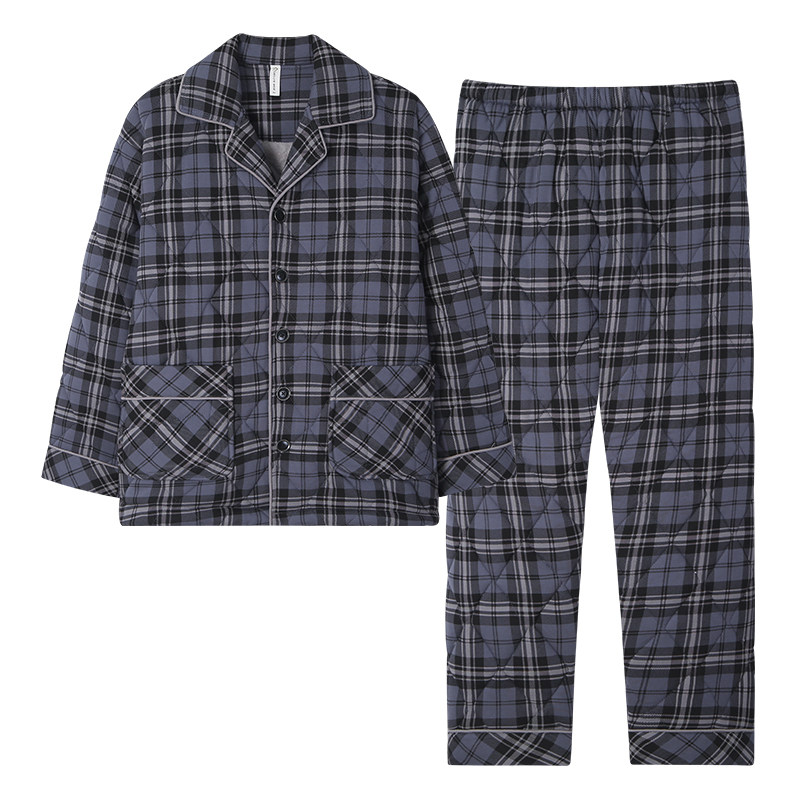 芬腾正品冬季加厚夹棉男家居服