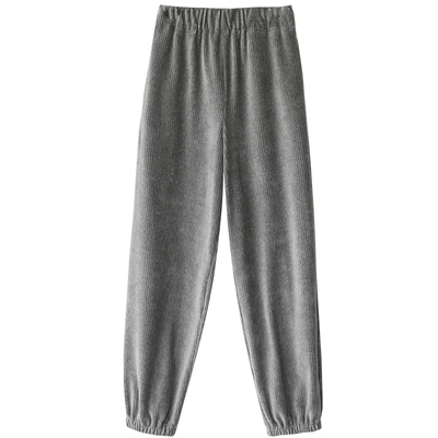 CV大码女装松紧腰灯芯绒运动裤