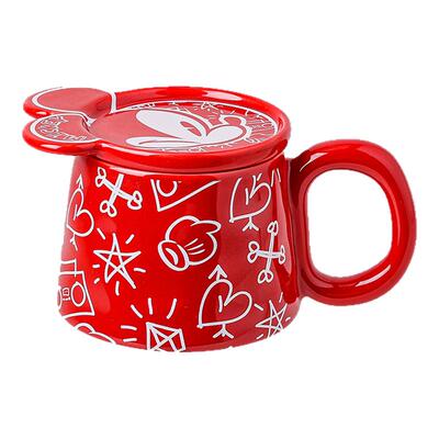 迪士尼造型带盖陶瓷杯创意图案