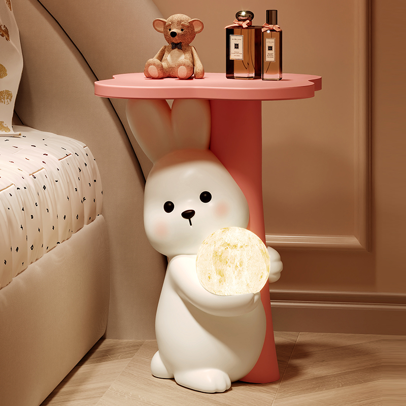 可爱小兔夜灯沙发边几存钱罐落地摆件客厅电视柜旁装饰品乔迁礼物