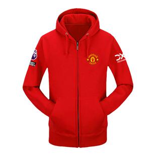 曼联队23-24赛季拉什福德B费足球迷服开衫卫衣男女连帽外套球衣服