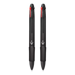 得力多色圆珠笔四色油笔彩色原子笔多功能做笔记标记专用黑蓝红色