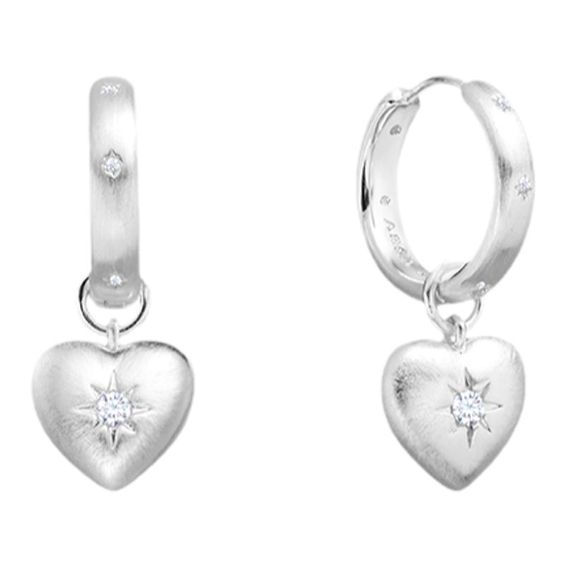 ARSIS星夜丝光爱心双面耳圈百搭轻奢款耳饰小众设计