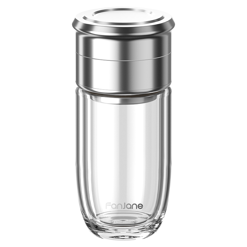 繁简2025新款玻璃杯茶水分离双层迷你泡茶杯男女便携旅行喝水杯子