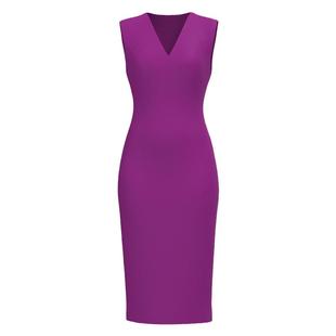 BRANDBYMEI经典北美职场律政商务精英律师立体剪裁修身紫色连衣裙