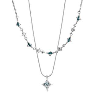 VOYAGE双层叠戴四芒星项链女款轻奢小众女生锁骨链高级感颈链配饰