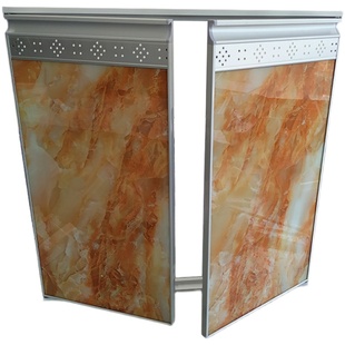 橱柜门定做免打孔带框钢化玻璃橱柜门板瓷砖大理石柜体自装厨柜门