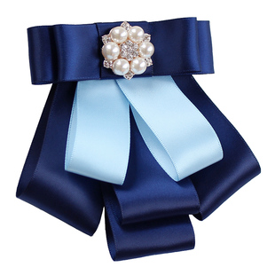 领花女职业头花套装银行空姐邮政农行衬衫西装蝴蝶结高档领结配饰