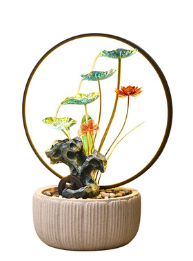 现代简约流水摆件循环水风水轮