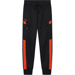 BM男士刺绣ins工装裤男潮牌束脚潮流韩版百搭修身小脚休闲卫裤子