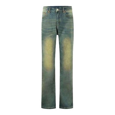 美式复古黄泥染百搭牛仔裤