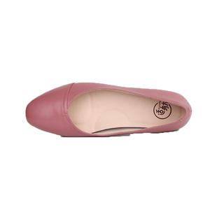 适航工作鞋女冬季单鞋真皮黑色软底舒适平底鞋头层牛皮职业小皮鞋