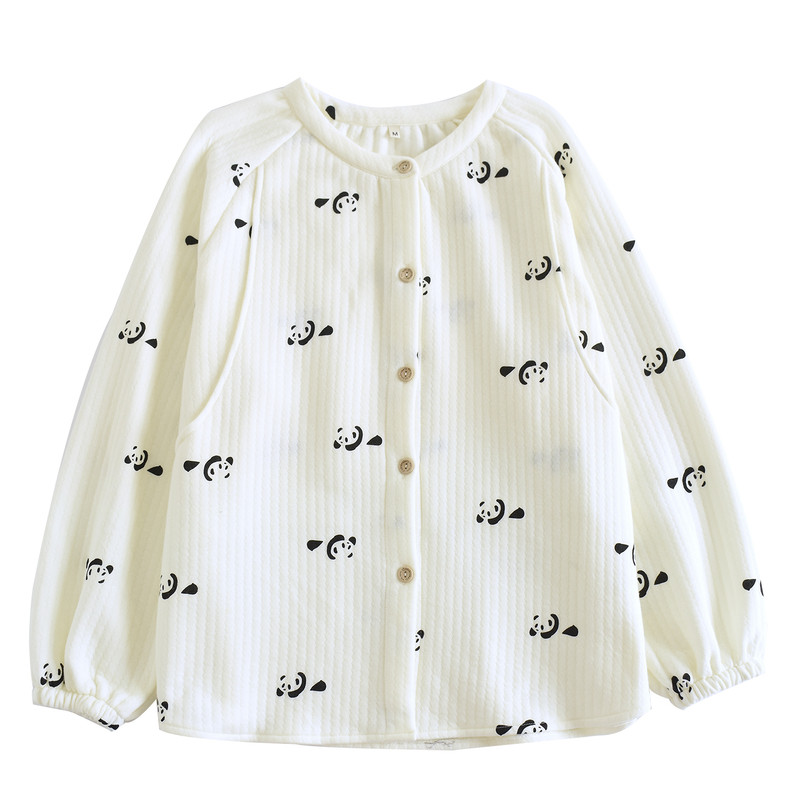 月子服单件纯棉秋冬季空气棉产后喂奶上衣哺乳衣孕妇睡衣产妇