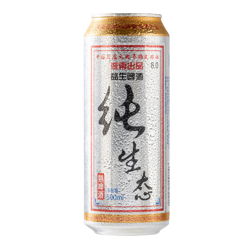 益生纯生态啤酒500ml*6罐装国产易拉罐鲜低浓度整箱特价清仓临期