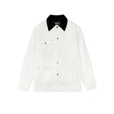 宽松巴恩风白色工装外套