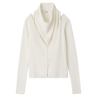 SNIDEL2025秋冬新品简约百搭荡领背心针织开衫两件套SWNT254223