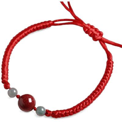 朱砂单株转运珠平安扣手串儿童