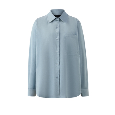 PRICH简约纯色基础款翻领衬衫冬季新款通勤宽松衬衣上衣女