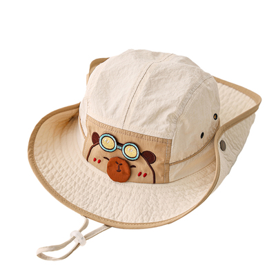 春夏薄款儿童大檐防晒渔夫帽