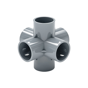 PVC立体管件三通四通直角接头灰色水管DIY配件6分 4分20mm 25mm32