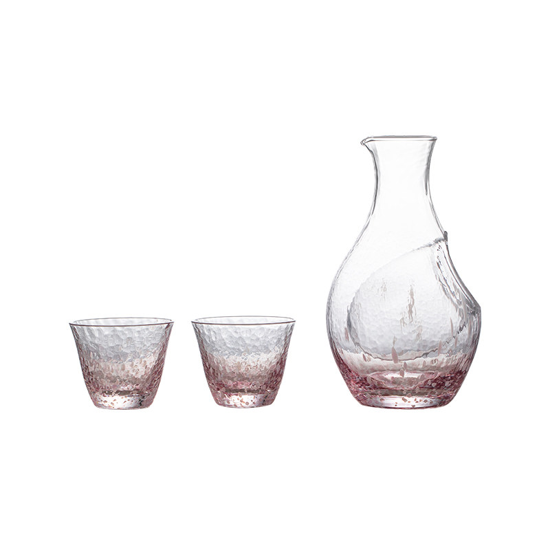 日本进口东洋佐佐木花彩冷酒器套装高档手工玻璃酒壶酒杯套装组合