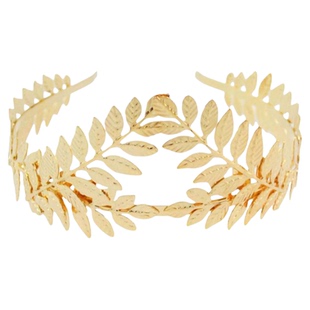 西域公主金色金属树叶月桂发箍皇冠头饰哈萨克新疆头冠异域配饰