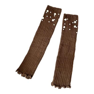 腿套女堆堆袜秋冬款珍珠钉珠jk套脚袜子修饰腿型袜套长袜y2k辣