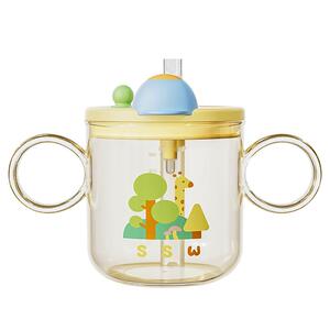 大宝宝奶瓶1-2-3岁以上儿童牛奶杯PPSU刻度吸管水杯喝奶杯子防摔