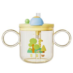 大宝宝奶瓶1-2-3岁以上儿童牛奶杯PPSU刻度吸管水杯喝奶杯子防摔