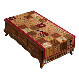 范居态度驰岁骏马承福茶几盖布轻奢高级感新年桌面桌布马年定制