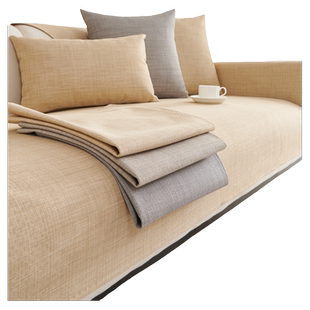 棉麻沙发垫四季通用防滑现代简约皮沙发坐垫子靠背扶手盖巾盖布