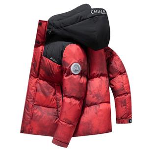 鸭鸭国潮羽绒服男女2025新款短款冬季加厚品牌龙年红色青少年外套