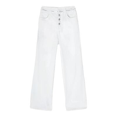 KAR PEISKOS 女士棉质腰头贴边白牛仔裤银泰百货精品 301600