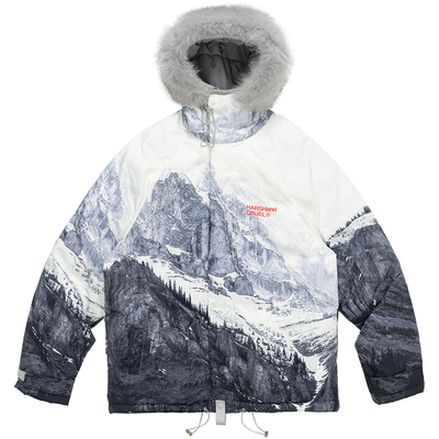 雪山羽绒棉服毛领羽绒棉服雪山