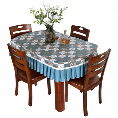 简约现代椭圆形餐桌套罩定制