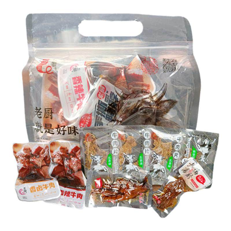 老厨卤味零食礼包小食袋组合装牛肉干卤牛肉鸭肫鸭胗鸡爪凤爪鸭脖