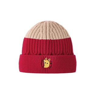 [抗菌锁温]女童帽子幼童秋冬保暖周岁宝宝新年红色护耳帽儿童秋装