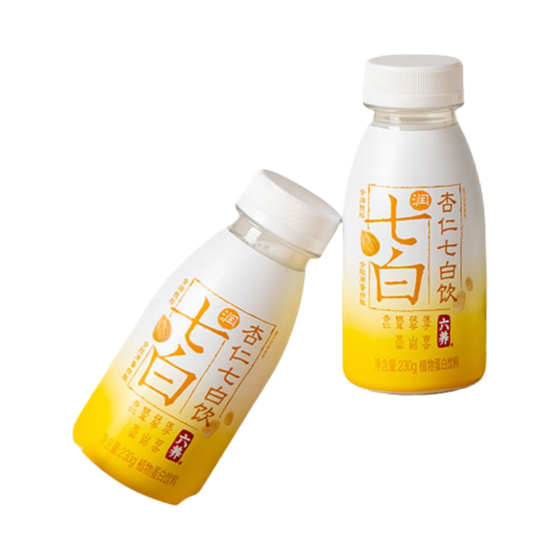六养七白杏仁饮230g*8瓶莲子百合茯苓银耳山药芡实植物蛋白饮料