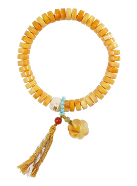 普陀山原矿流苏蜜蜡琥珀手链