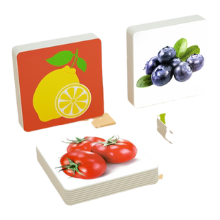 早教卡片宝宝益智儿童动物颜色实物认知卡训练闪卡婴幼儿识物玩具