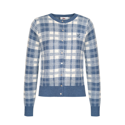 赵今麦同款圆领针织长袖开衫