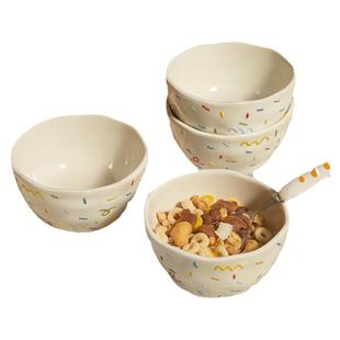 高颜值陶瓷糖针餐具酸奶碗家用釉下彩特别好看的个人专用饭碗盘子