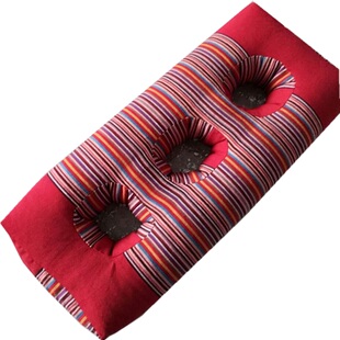 老粗布纯棉长方形三孔护耳枕填充物为荞麦壳或者珍珠棉保护耳朵