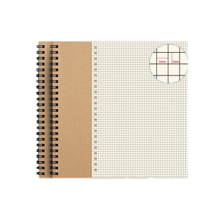 牛皮纸B5活页线圈本初中小学生加厚笔记本子大学生考研螺旋本黑面横线A6简约商务记事本软面抄小本子办公方格