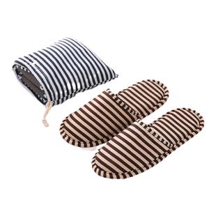 旅行便携棉拖鞋家用出差可折叠静音防臭布料飞机酒店防滑棉麻拖鞋