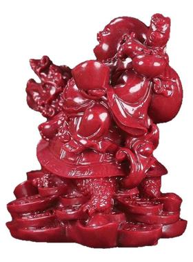 朱砂紫金砂龙龟摆件招财红色龙龟办公桌面客厅饰品纳福车载摆件