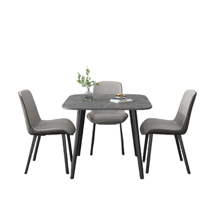 多功能小户型岩板餐桌正方形简约店铺洽谈接待桌椅组合家用阳台圆