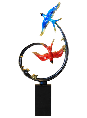 珐琅彩新中式摆件2025新款客厅