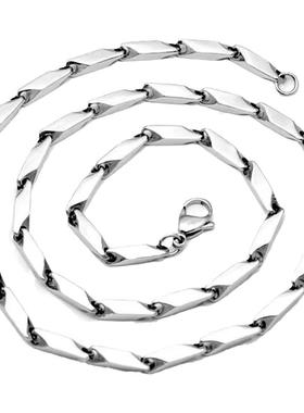 钛钢竹节链男生轻奢潮牌项链