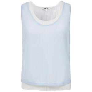 ONLY轻薄透气撞色大U领针织衫